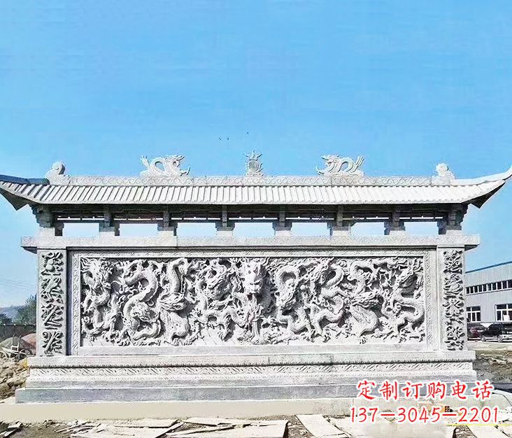 益阳园林龙浮雕影壁墙景观石雕