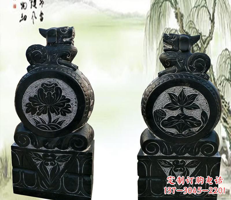 益阳园林貔貅门墩石雕