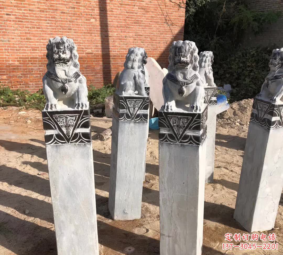 益阳园林石雕狮子拴马桩