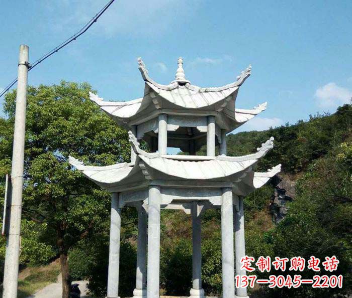 益阳园林双层凉亭石雕