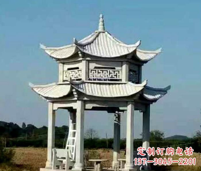 益阳园林双层石雕凉亭 (2)