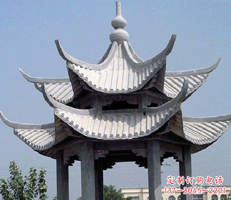 益阳园林双层石凉亭景观石雕