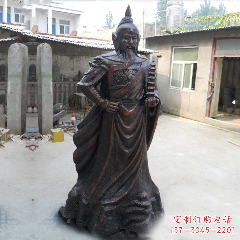 益阳战神托塔天王李靖铸铜雕塑