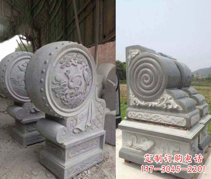 益阳招财抱鼓石大理石门墩