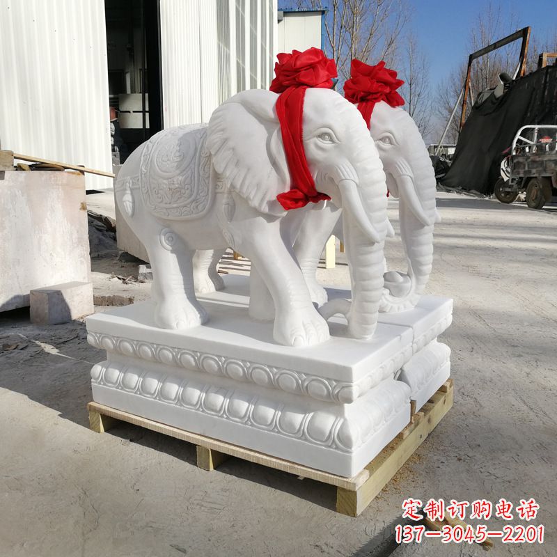 益阳招财大象石雕摆门口