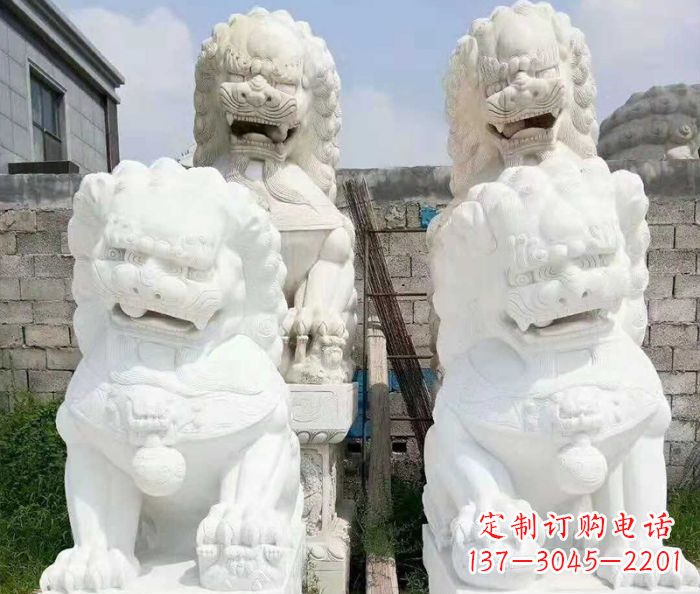 益阳招财动物汉白玉狮子石雕