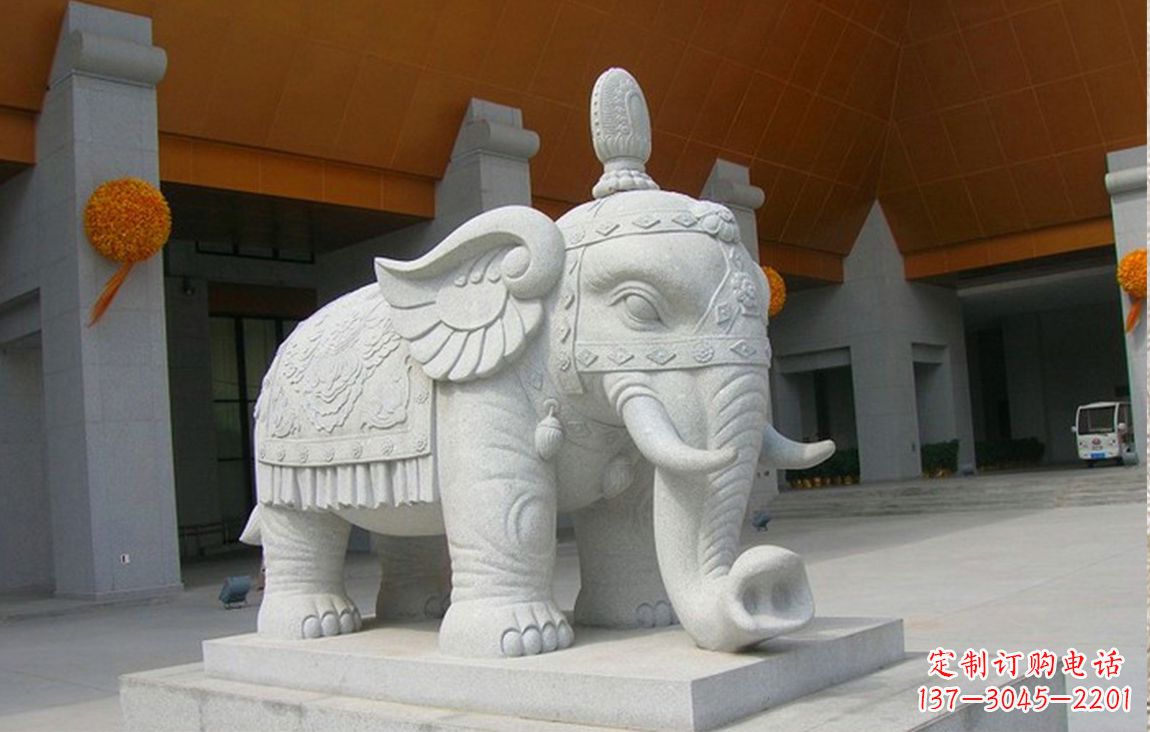 益阳招财吉祥大象石雕
