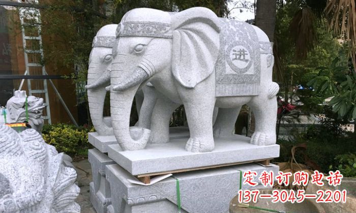 益阳招财进宝大理石门口大象雕塑