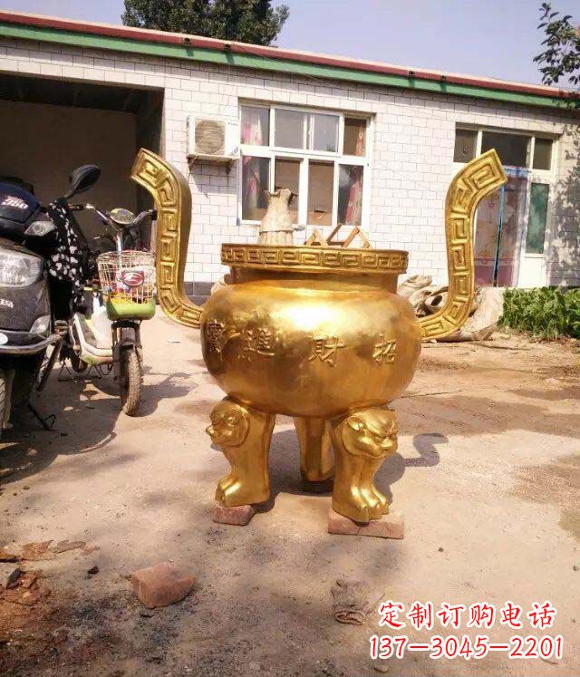 益阳招财进宝香炉寺庙铜雕
