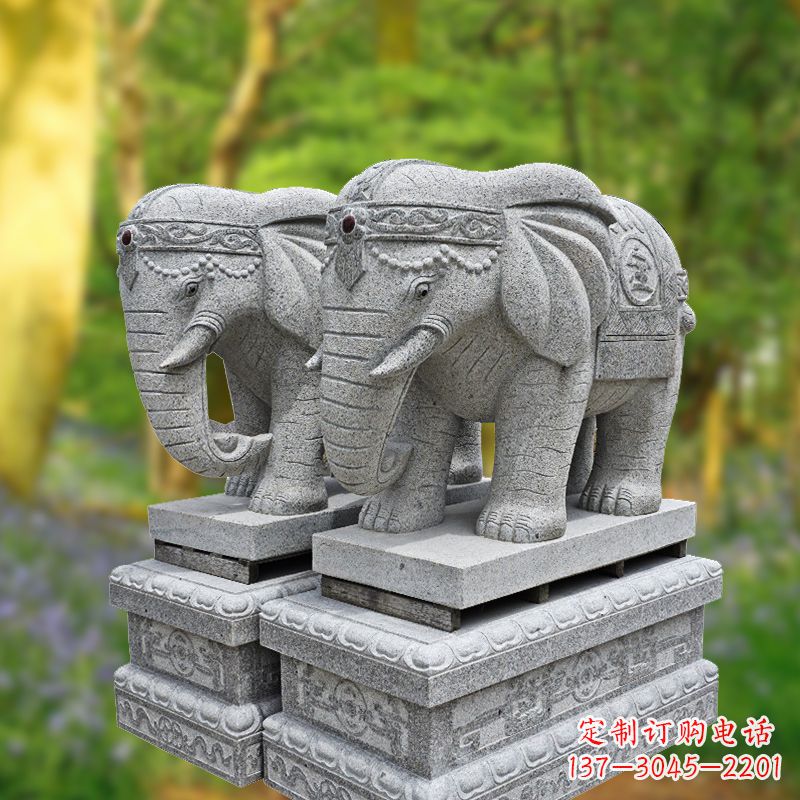 益阳招财纳福石雕大象