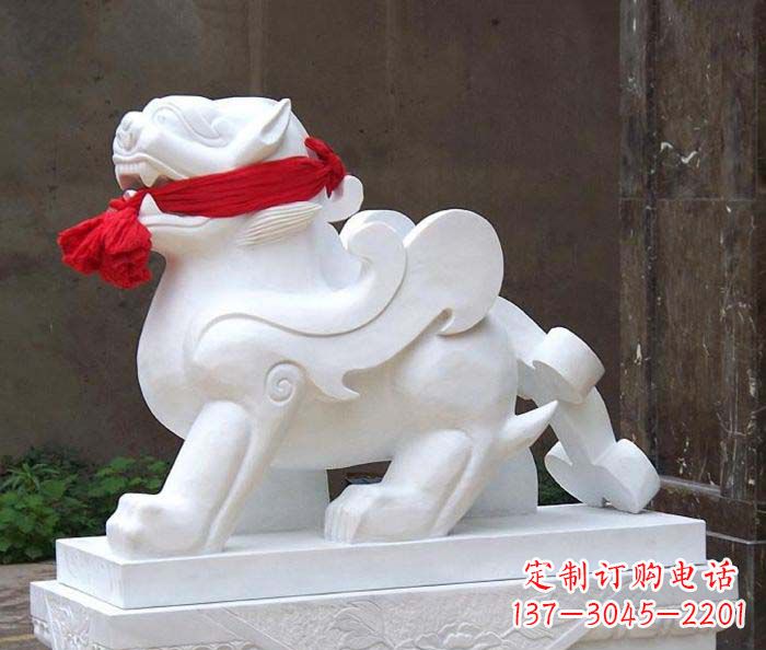 益阳招财神兽汉白玉貔貅石雕