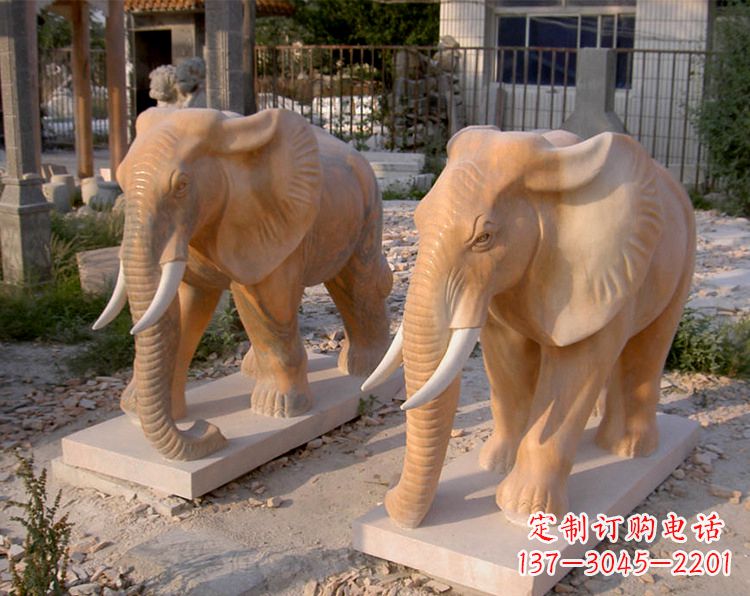 益阳招财石雕大象