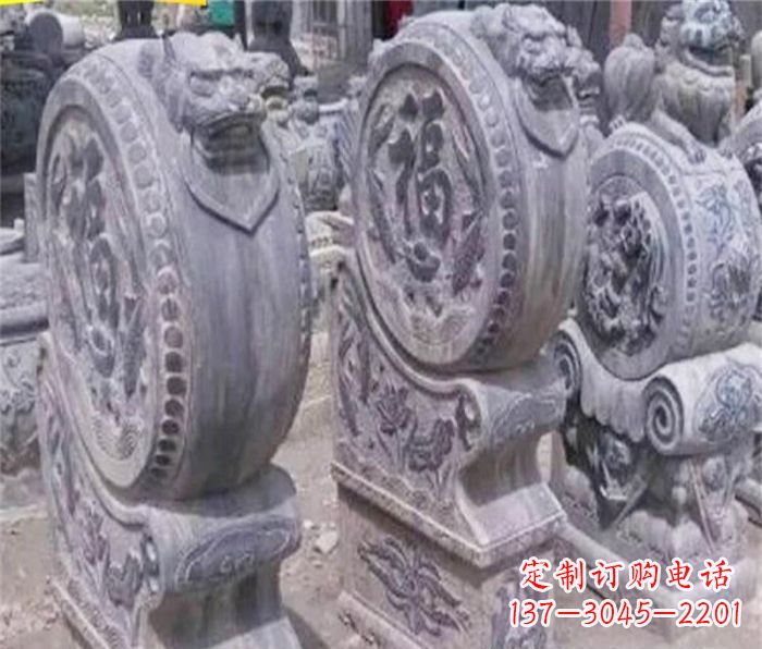益阳招财石门墩仿古抱鼓石