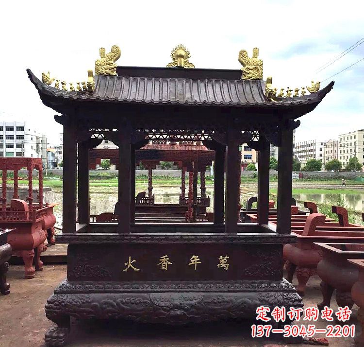 益阳招财香炉铜雕