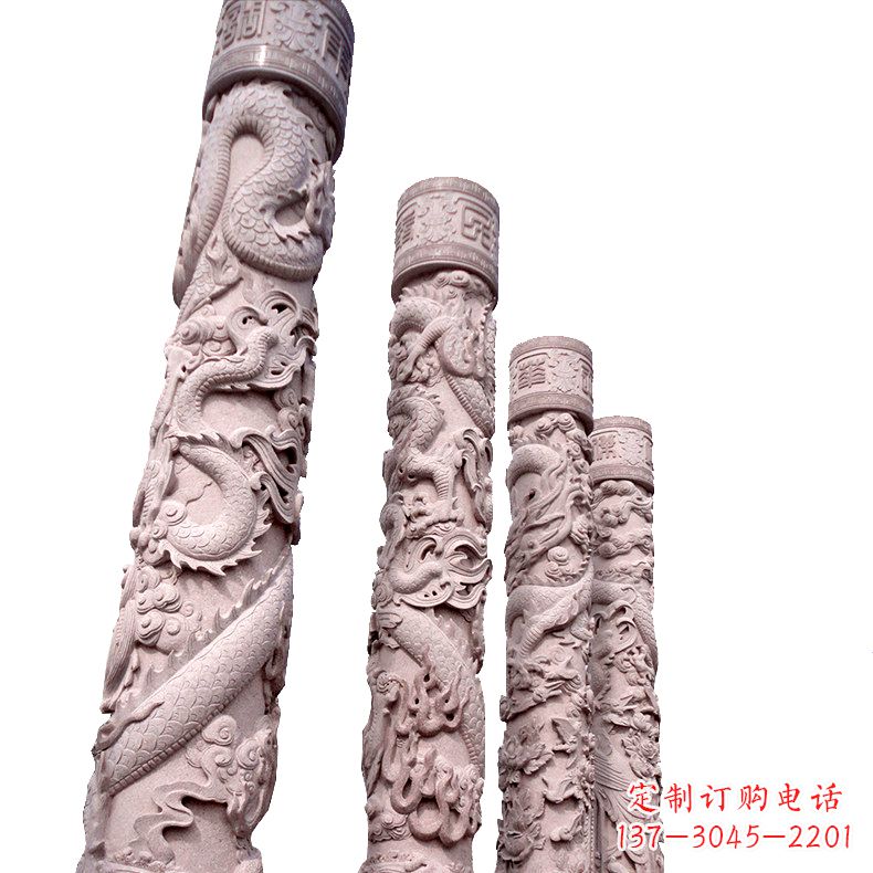 益阳中国传统龙柱石雕