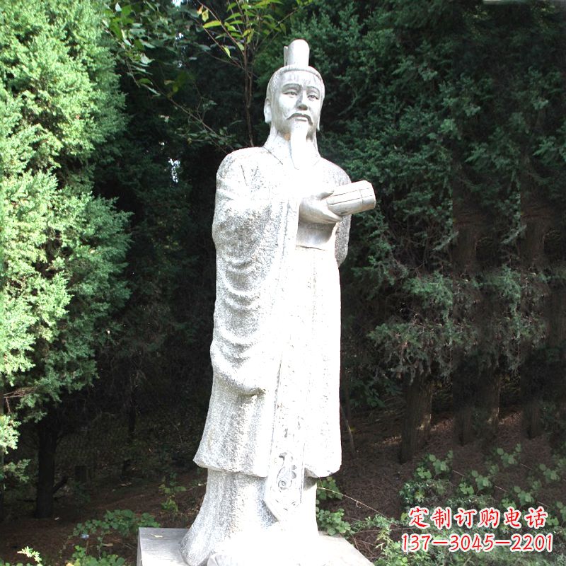 益阳中国古代著名帝王汉文帝刘恒汉白玉石雕塑像