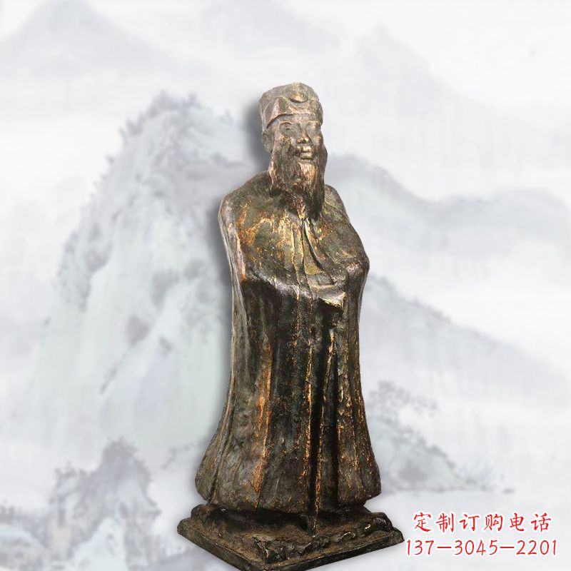 益阳中国近代著名画家张大千铸铜雕塑