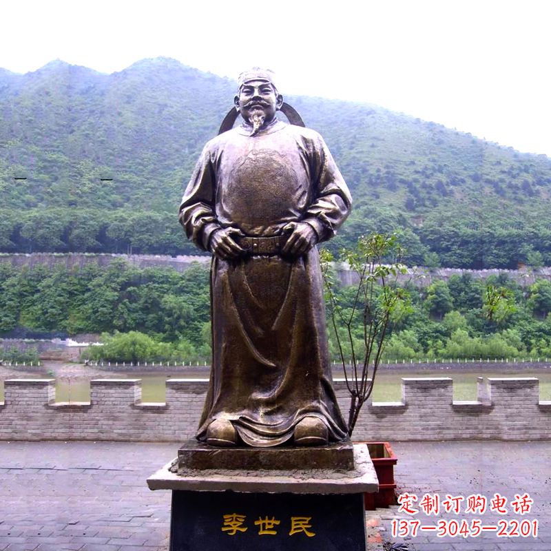 益阳中国历史名人唐初著名帝王李世民铸铜雕像