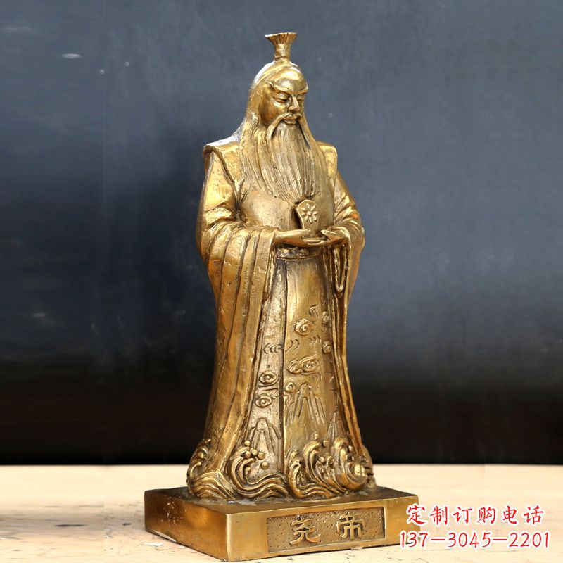 益阳中国上古时期部落联盟首领尧帝铸铜雕像