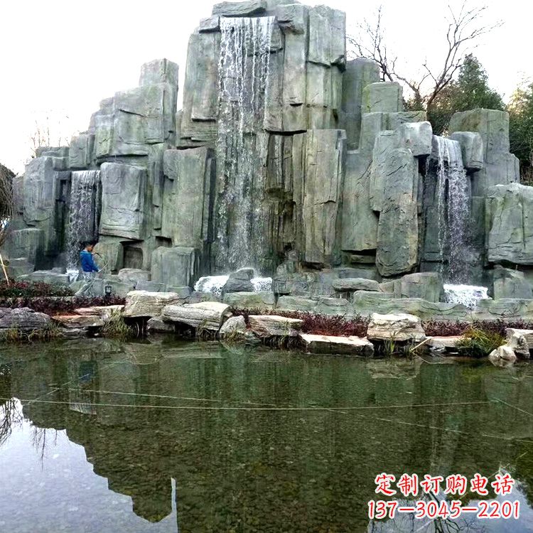 益阳中式园林流水假山雕塑