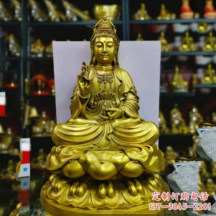 益阳铸铜观音菩萨佛像雕塑