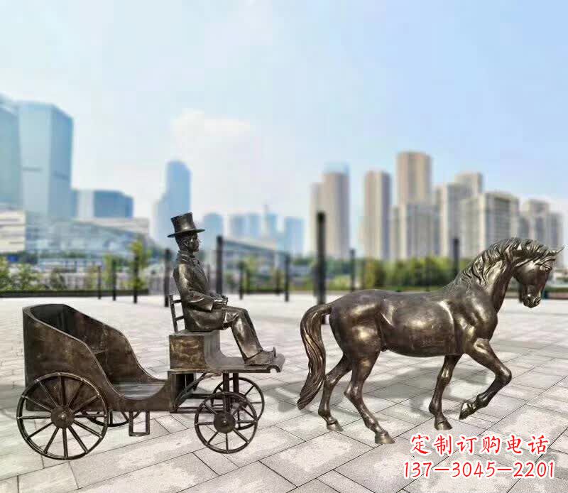 益阳铸铜广场马车雕塑