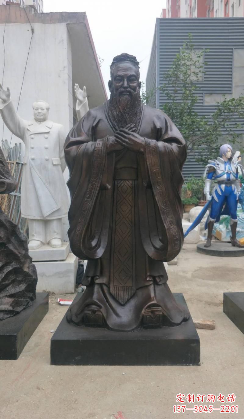 益阳铸铜孔子雕塑