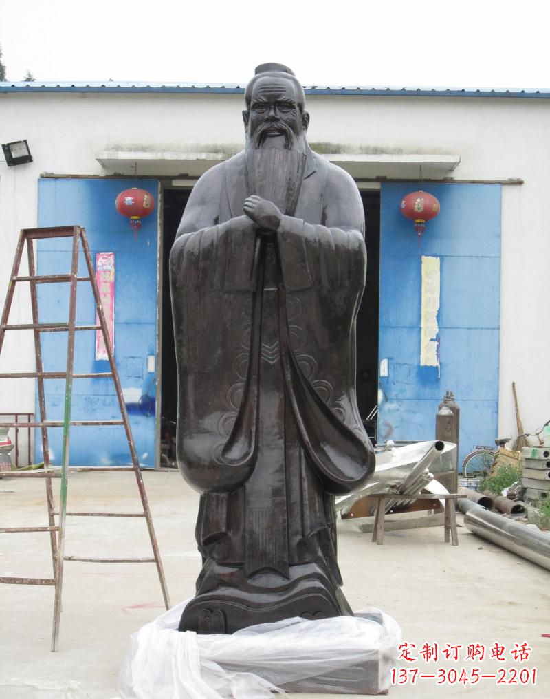 益阳铸铜孔子摆件