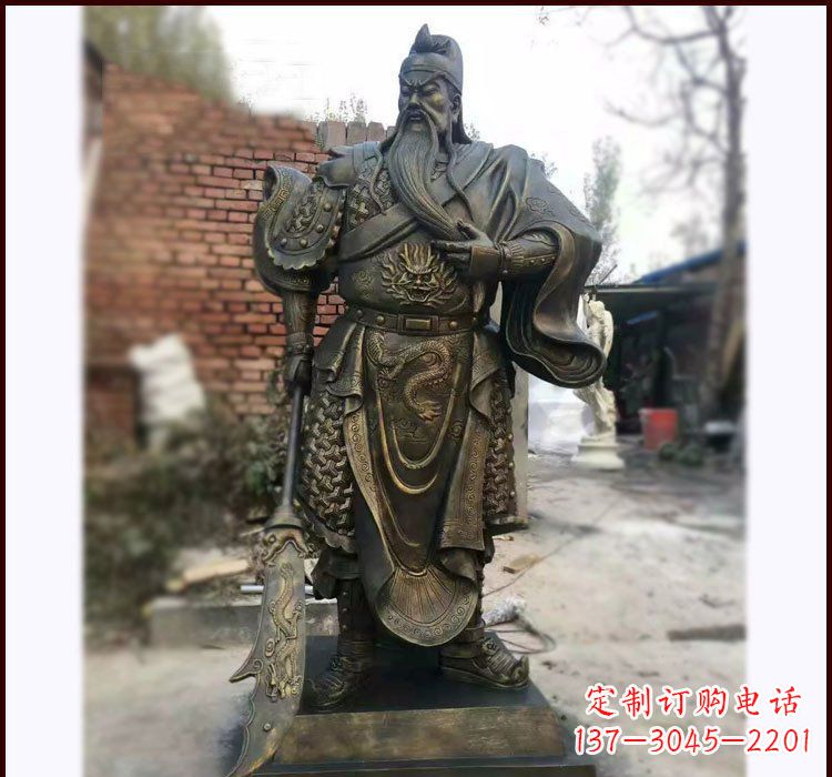 益阳铸铜立式关公雕塑