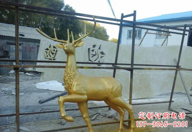 益阳铸铜梅花鹿雕塑