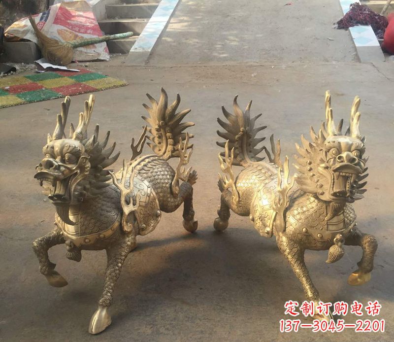 益阳铸铜麒麟雕塑 (2)