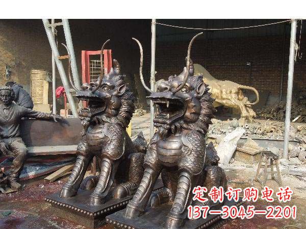 益阳铸铜麒麟雕塑2221