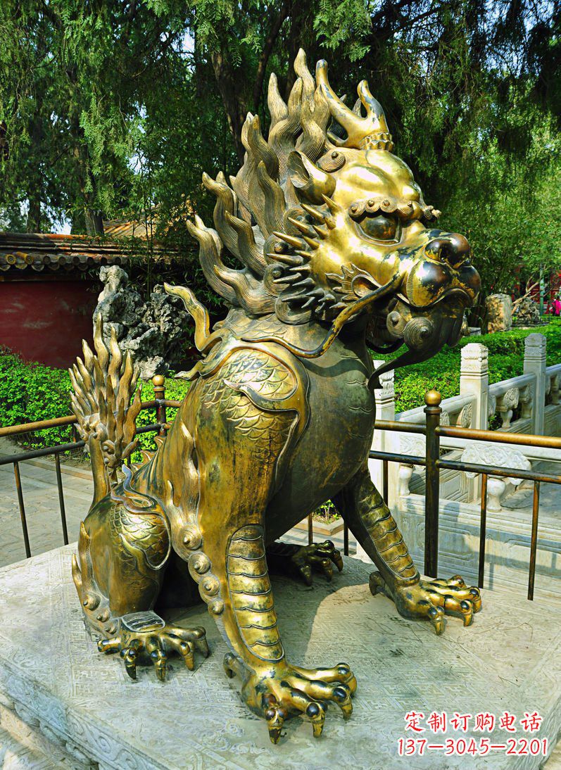 益阳铸铜麒麟神兽铜雕