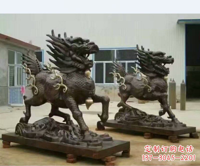 益阳铸铜企业麒麟雕塑
