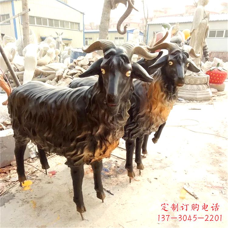 益阳铸铜山羊雕塑