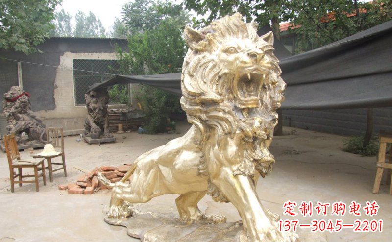 益阳铸铜狮子铜雕 (3)