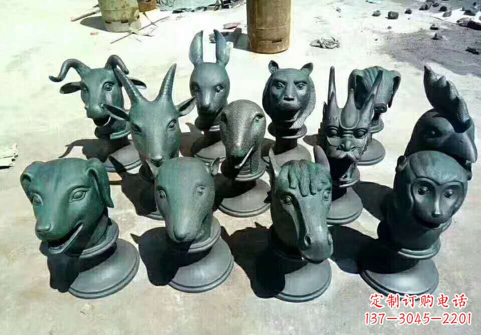 益阳铸铜十二生肖动物雕塑