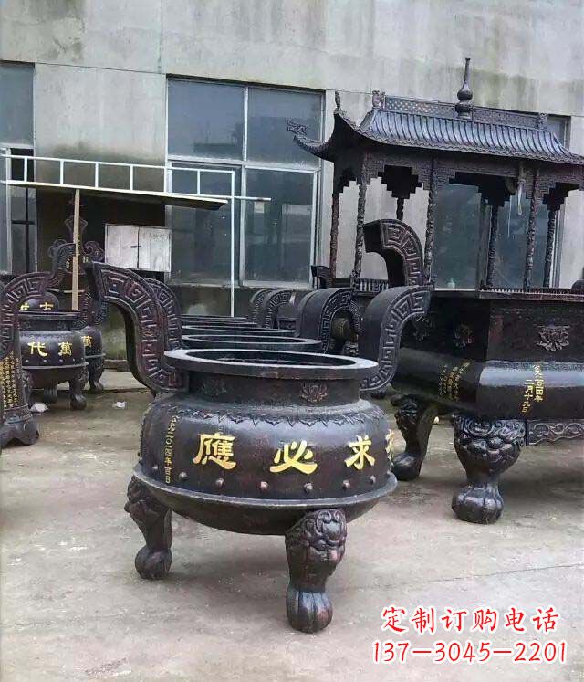 益阳铸铜寺庙香炉铜雕