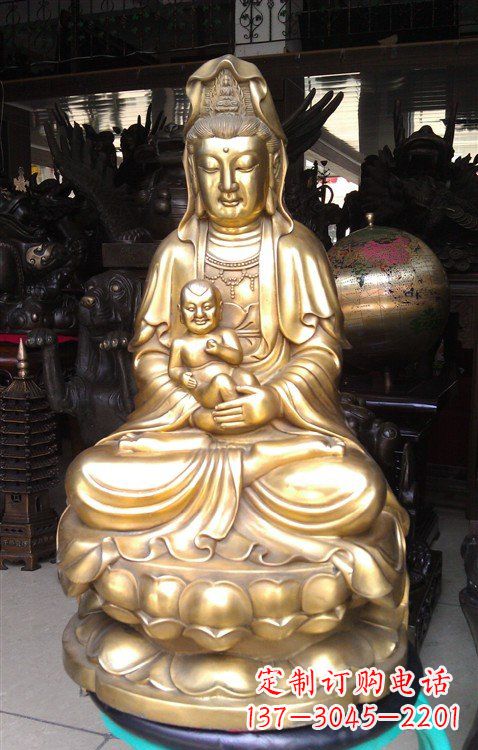 益阳铸铜送子观音雕塑