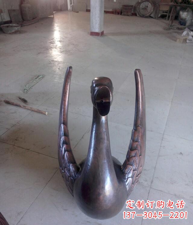 益阳铸铜天鹅公园动物铜雕