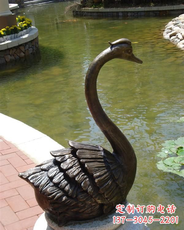 益阳铸铜天鹅喷泉雕塑 (2)