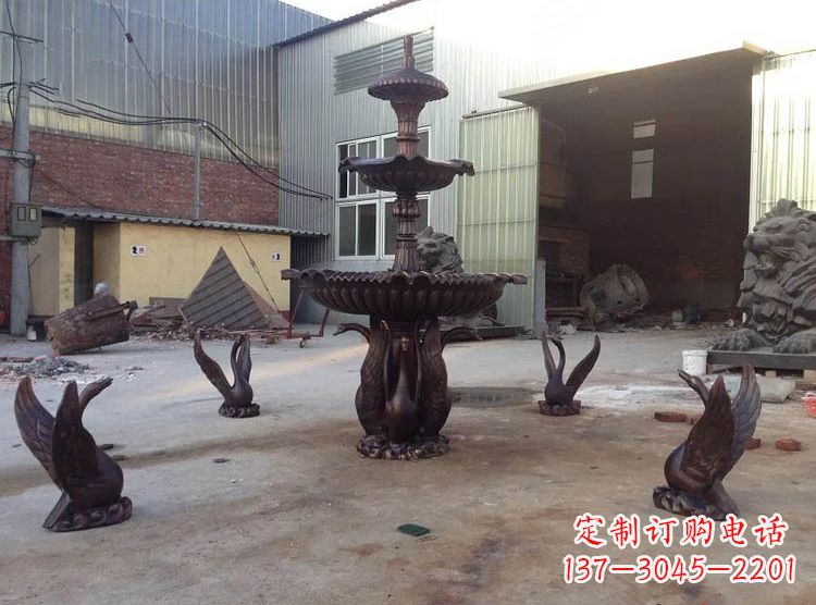 益阳铸铜天鹅喷泉雕塑