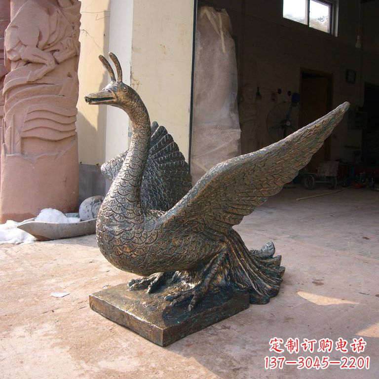 益阳铸铜天之四灵朱雀雕塑摆件