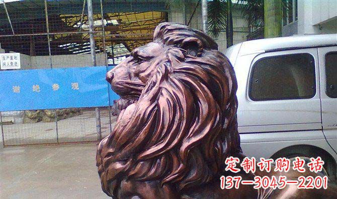 益阳紫铜西洋狮子铜雕 (2)