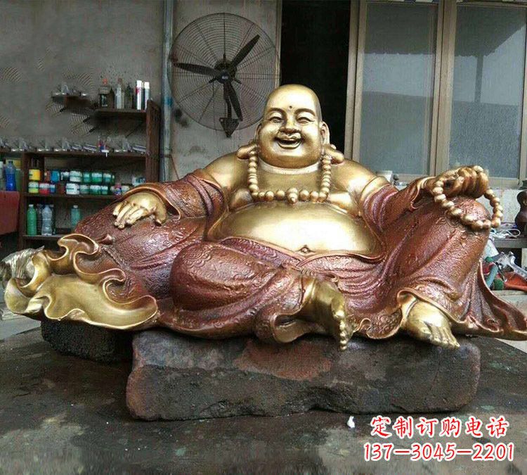 益阳宗教供奉坐式弥勒佛铜雕