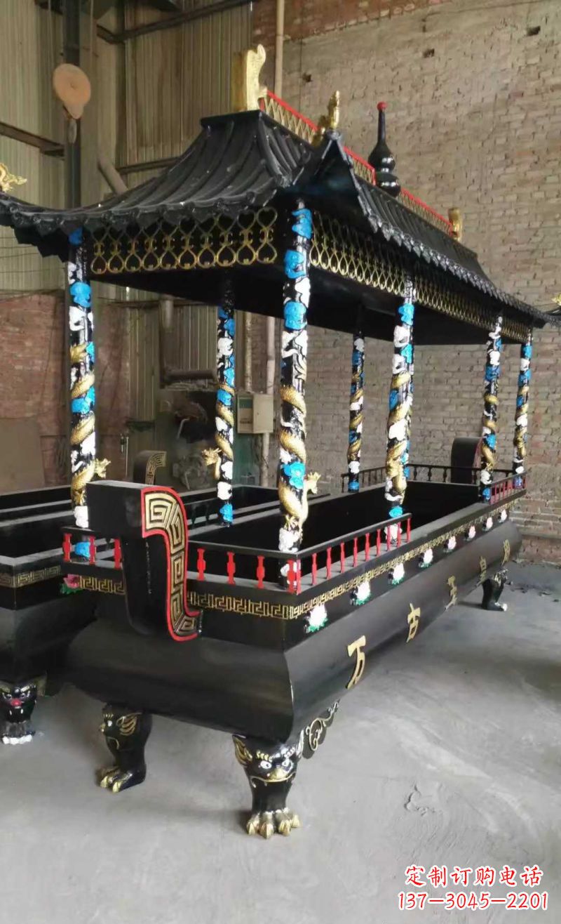 益阳宗教庙宇方形香炉铜雕