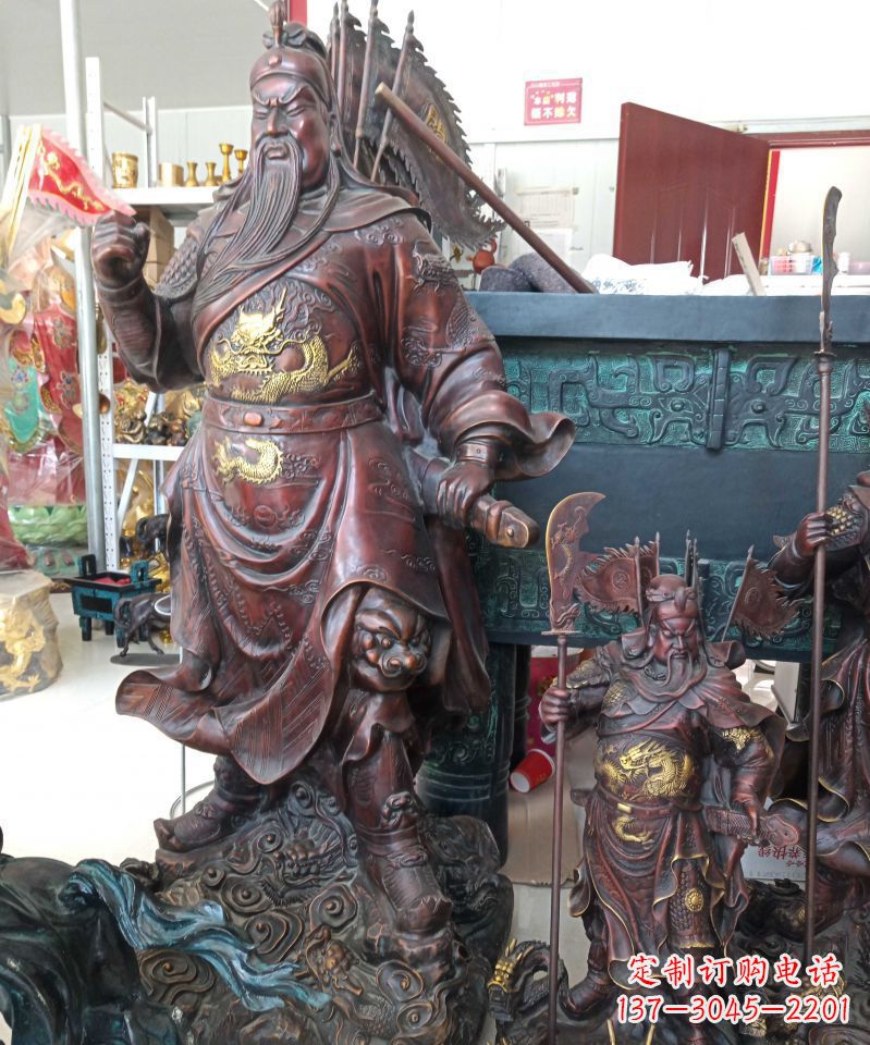 益阳宗教庙宇关公武财神铜雕