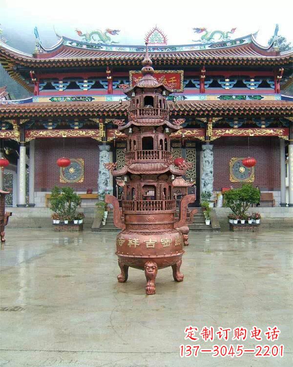 益阳宗教庙宇香炉铜雕
