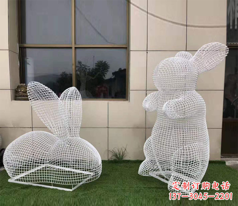 益阳镂空不锈钢兔子雕塑